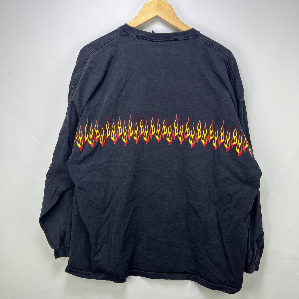Vintage Y2K No Boundaries Flames Skater Baggy Long Sleeve