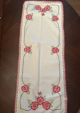 Embroidered Rose Runner