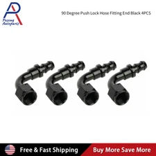 4pcs 4AN 6AN 8AN 10AN 12AN 90 Degree Push Lock Fuel Hose End Fitting Adaptor