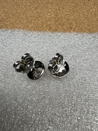 Judith Ripka Sterling Silver 925 18k Diamond Heart Round Stud Earrings - Picture 11 of 20