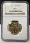 1992 $25 Gold Eagle 1/2 oz NGC MS 69 (084)