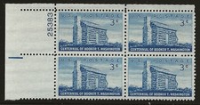 US Scott #1074, Plate Block #25383 1956 Booker T Washington FVF MNH Upper Left