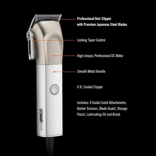 ConairMAN Hair Clippers for Men, 13-Piece Home Hair Cutting Kit with High Perfor - Picture 4 of 5