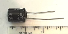 CAPACITOR 4.7uF  350V  105° RADIAL ILLINOIS CAPACITOR, SAME DAY SHIPPING(F)