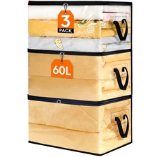 Lifewit Clear Clothes Storage Bags, 60L Plastic Blanket Storage Bags