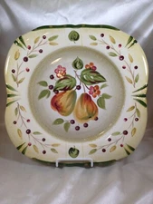 Certified International La Toscana Pamela Gladding Pears Square Dinner Plate