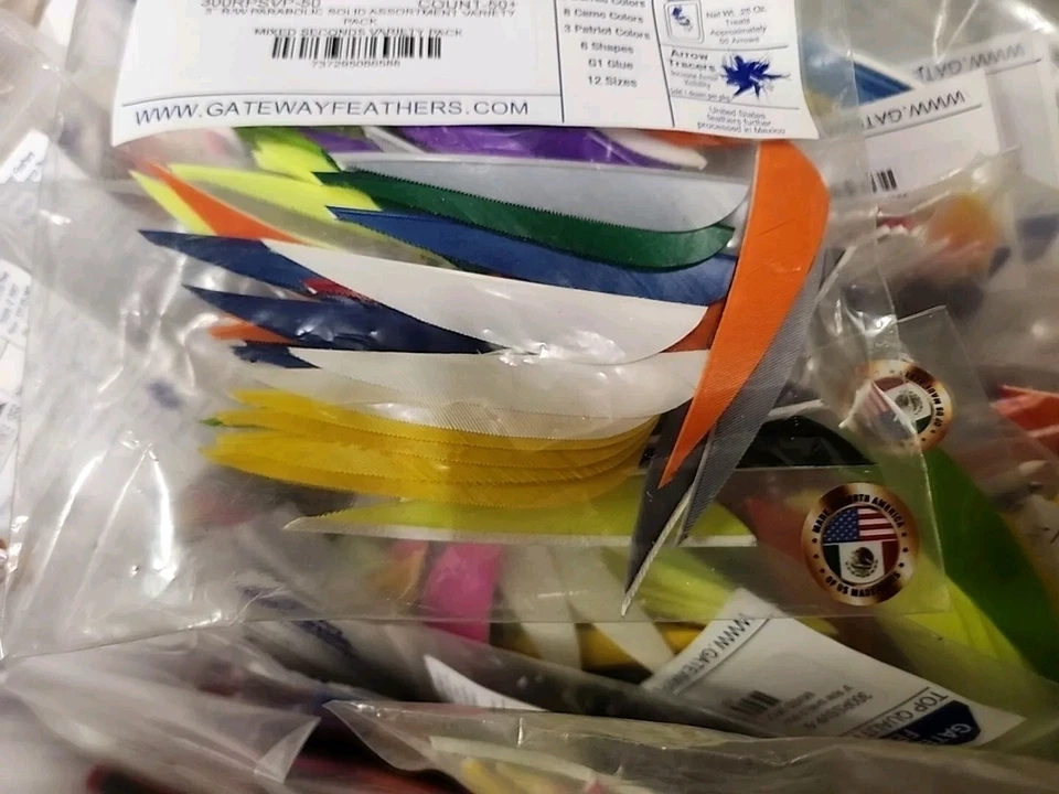 射箭 Fletchings Variety Pack - 3 英寸 RW 抛物线纯色,50 + 件 — 第 3/3 张图片