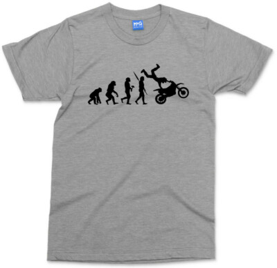 Motorrad Evolution T-Shirt Flying Dirt Bike Fahrer Geburtstag Geschenk Motocross Biker