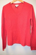 Adrienne Vittadini Womens 2 Ply Cashmere Knit Vneck Sweater Watermelon Red M 8