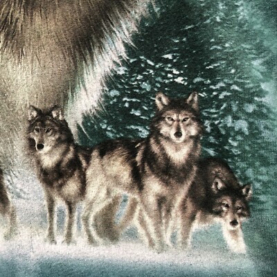 Vintage 2000 Wolf AOP All Over Print Liquid Blue T Shirt Graphic