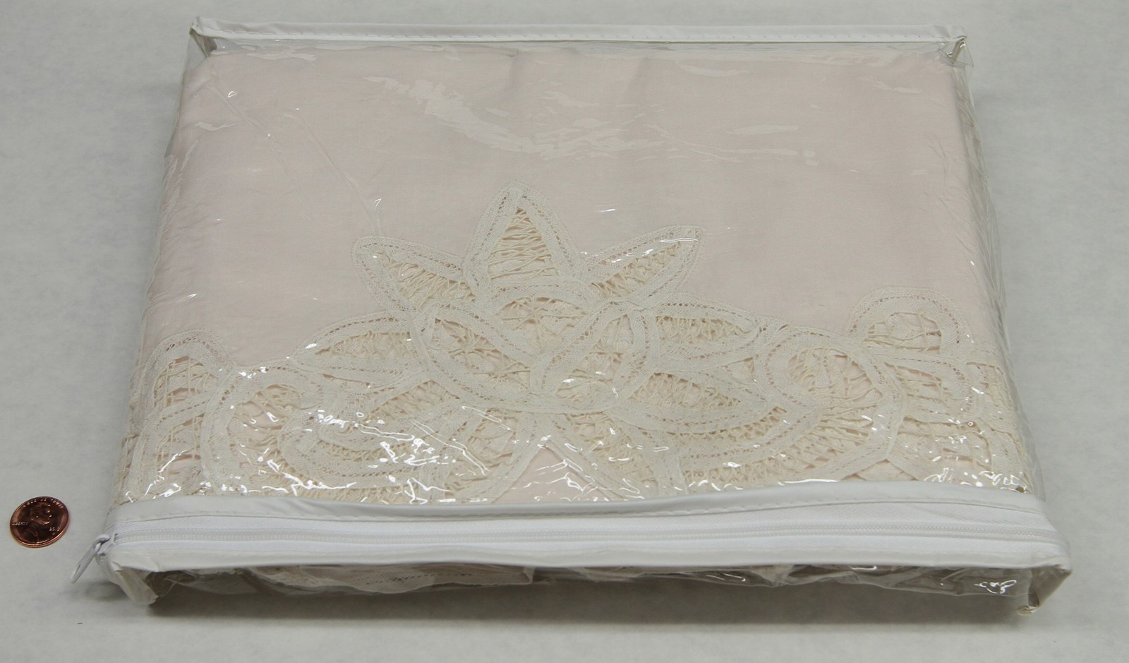 Creative Linens Battenburg Lace Ecru Beige Bedskirt Dust Ruffle Twin