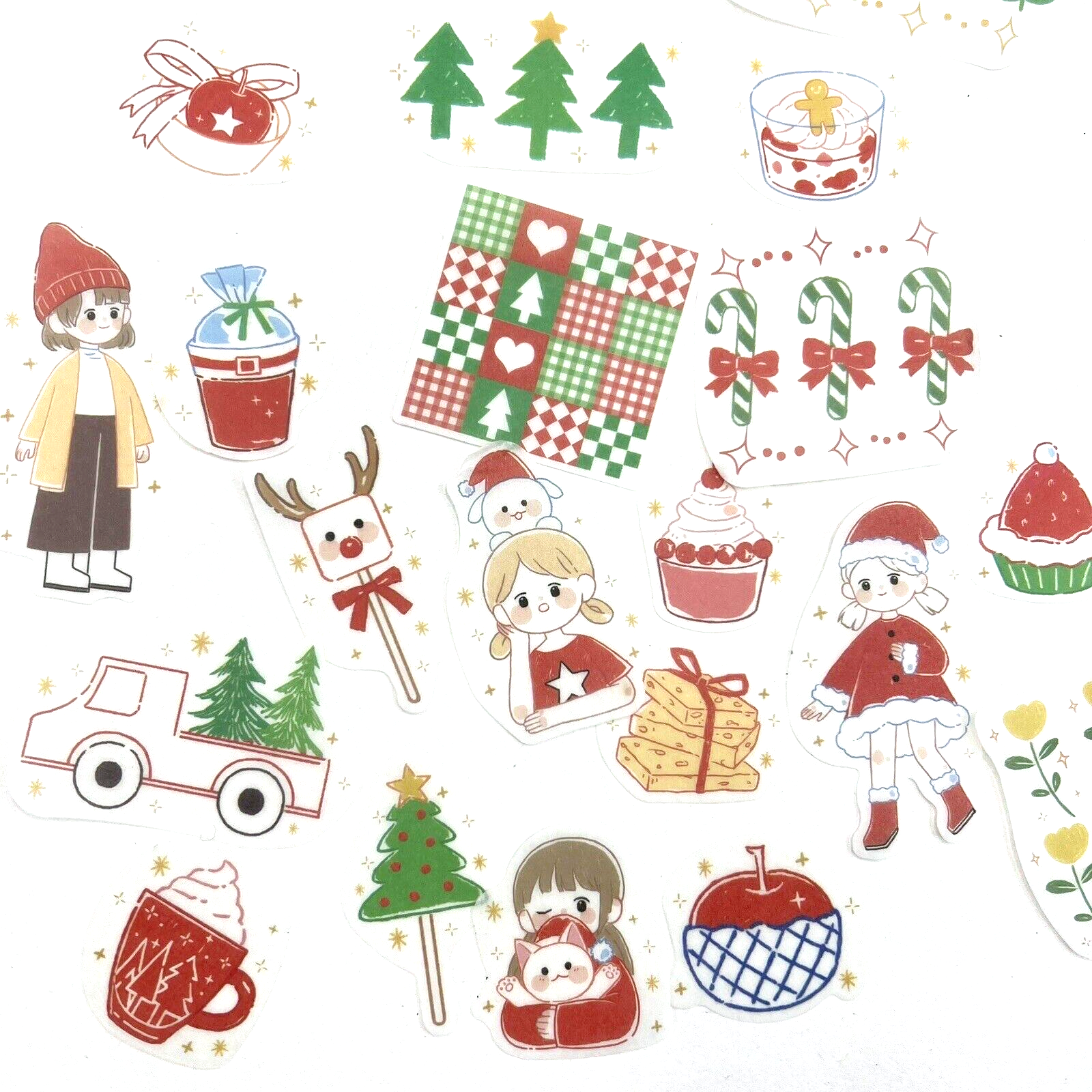 Christmas Holiday Stickers Washi Paper Scrapbooking Journals Cardmaking