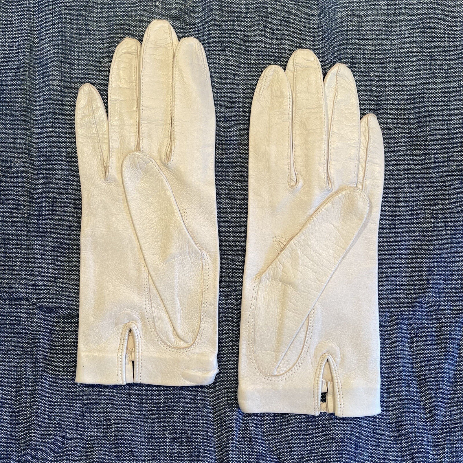 Doeskin Gloves Vintage White Leather Women's Size 6 1… Gem