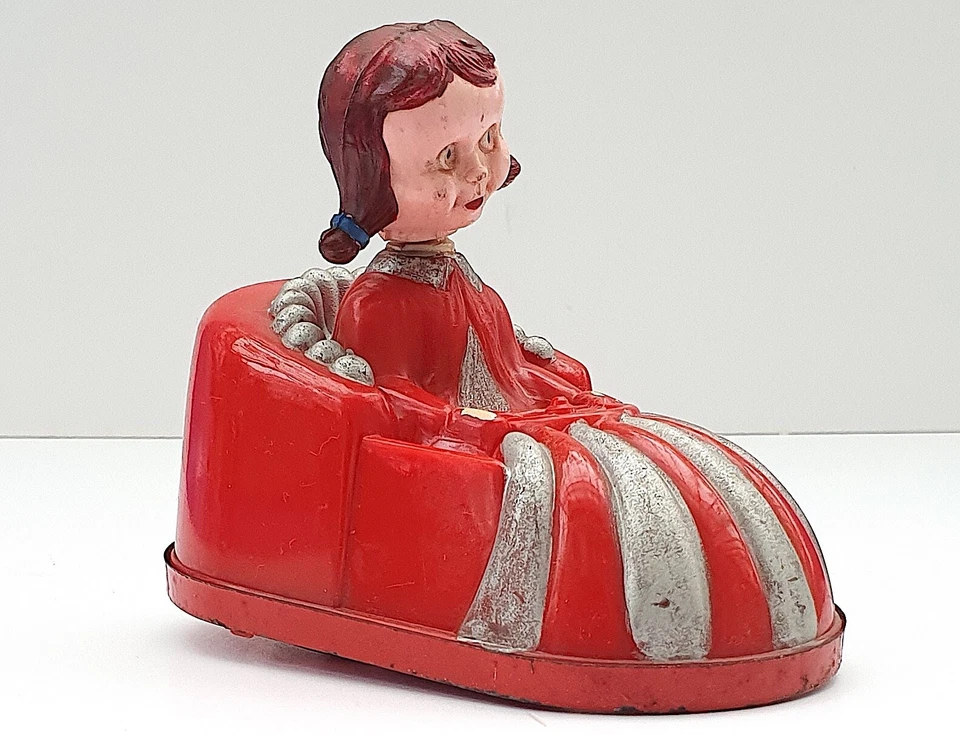 AUTO TAMPONNEUSE FÊTE FORAINE TÊTE MOBILE ANCIEN JOUET MÉCANIQUE FONCTIONNE - Photo 4/4