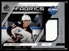 2023-24 SP Game Used 2022 Global Series Fabrics Kent Johnson Columbus Blue