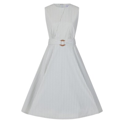 Banned Retro Rockabilly Swing 50er-Jahre Vintage Kleid - Grid Check Minzblau