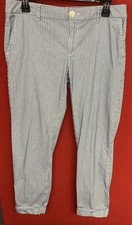 Women s Tommy Hilfiger Ankle A LA Cheville Pants- Size 6-Blue White Stripes