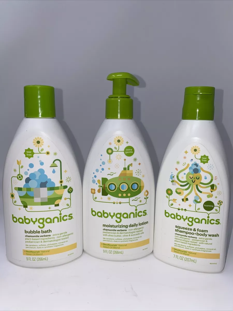 Babyganics Bath Skin Care Essentials 3 Piece Bubble Bath Set