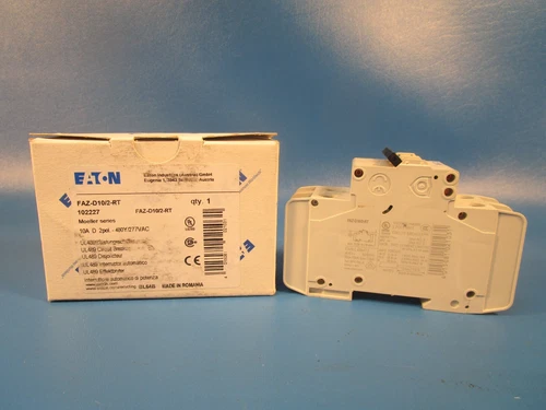 EATON FAZ-D10/2-RT RAIL MOUNTED CIRCUIT BREAKER, FAZ 2 POLES, 10A 480V 50/60HZ 1