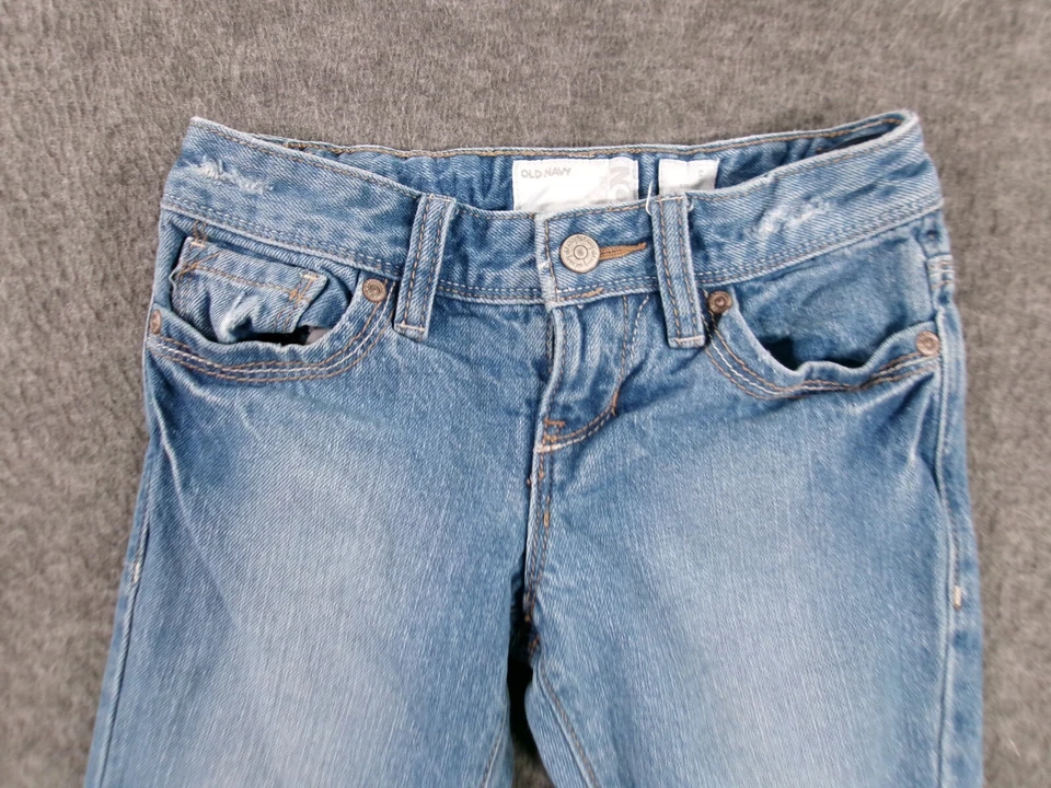 Old Navy Jean молодежи 6 синий Capris причинно света стирка винтажный Y2K - Изображение 2 из 4
