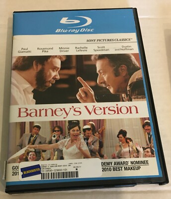 BARNEY'S VERSION Blu-Ray Disc DVD Dustin Hoffman Giamatti Lefevre Pre-Owned