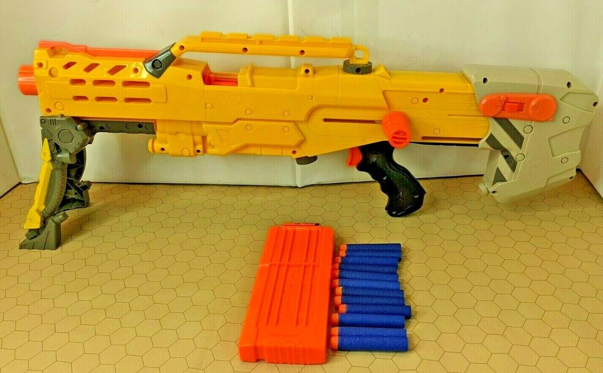 Nerf End-Strike Yellow Longshot CS-6 Sniper Rifle Dart Gun - With 2 Clips