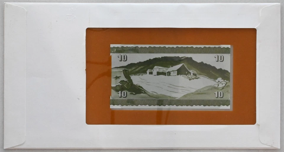 Faroe Islands 1983 10 Kroner note (1949) Bank of all nations. 2,5 Kroner stamp c - Image 2 of 2