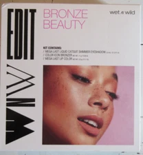 Wet n Wild Edit Bronze Beauty Kit Set Shimmer Eyeshadow Icon Bronzer Lip Color
