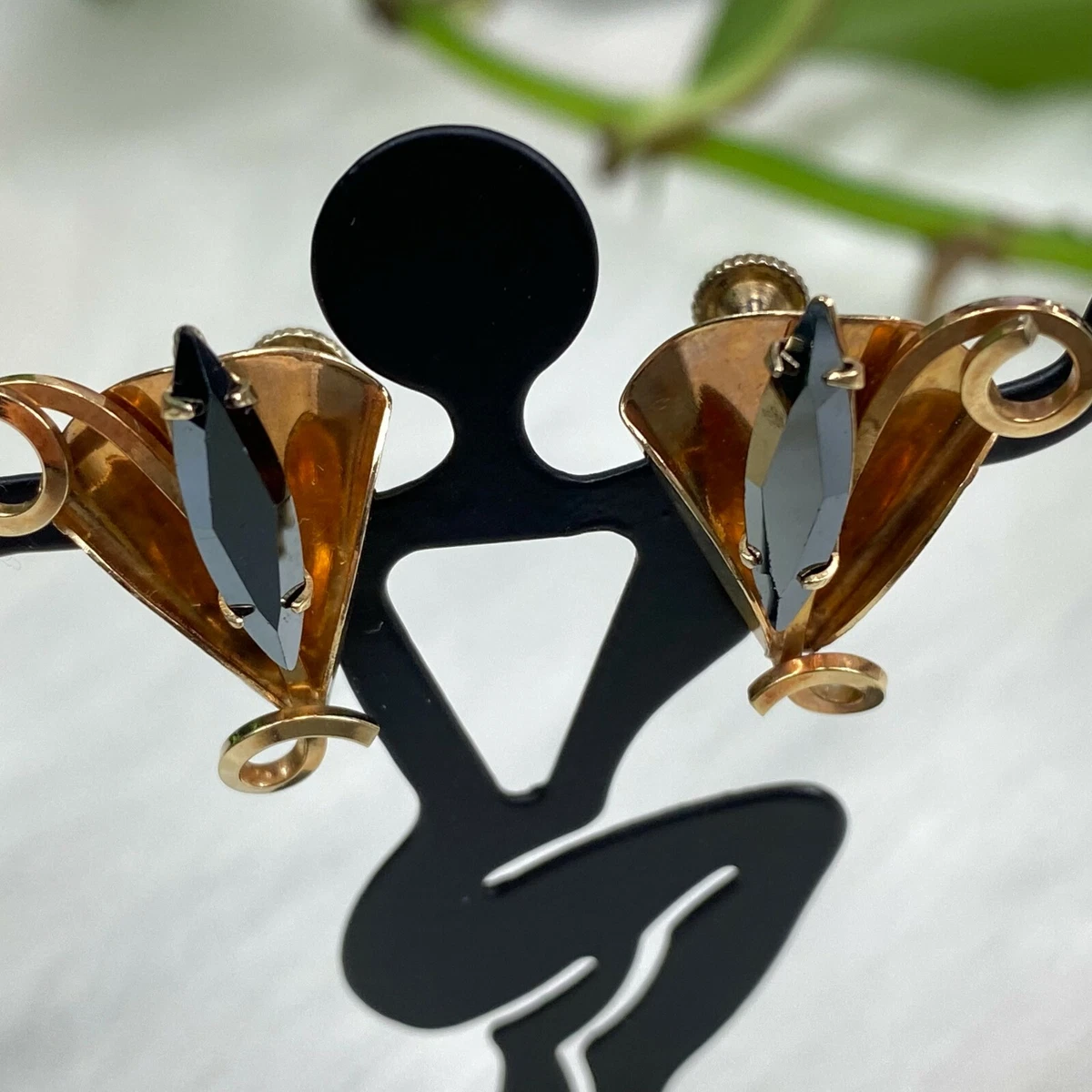 Faux black hot sale diamond earrings