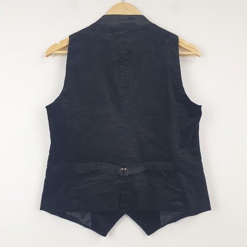 Joe Browns Waistcoat UK 12 Black Velvet Gold Button Formal Party Vest Evening - Picture 7 of 15