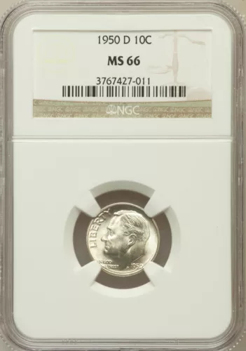 1950-D 10C Roosevelt Dime NGC MS66