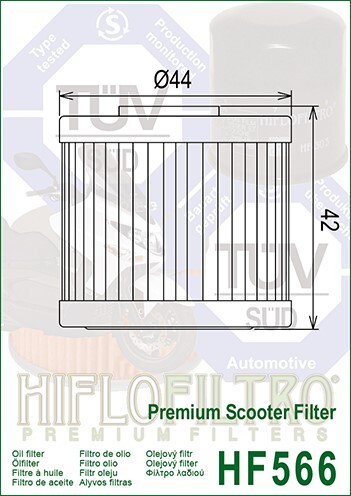 HiFlo - HF566 - Oil Filter For Kawasaki 52010-Y001, Kymco