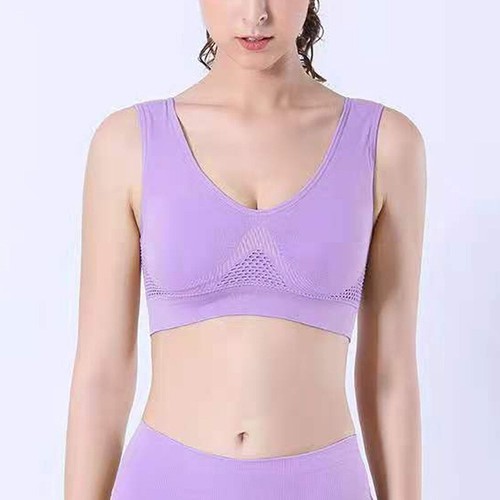 Womens Sport Bras Seamless Wire Free Weight Support Tank Sports Yoga Sleep Bra" - Picture 10 of 27