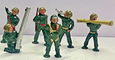 Vintage Barclay Lead Pod Foot U.S. Army Bazooka Rifle Soldiers WWII 6 Piece Lot