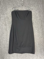 Vintage GAP Strapless Dress Size 12 Black Wool Blend Lined Classic Summer Y2K