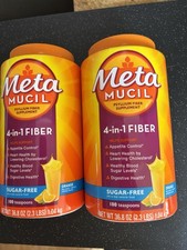 2 Pack Metamucil Sugar Free. 4 In 1 Fiber. 36.8 OZ, 2.3 Lbs, 180 Servings. New.