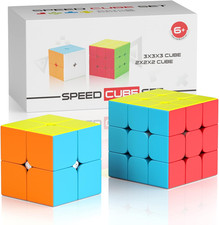 Speed Cube Set, 2X2X2 3X3X3 Magic Cube Set, Puzzle Cube Toys Birthday Party Chri