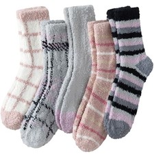 NW Multicolor Cozy Socks for , Winter Warm Womens Super Soft Fuzzy Socks 5 Pairs