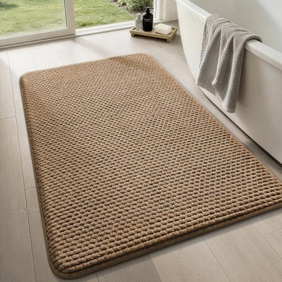 Bathroom Rugs 20x32, Extra Thick Soft Absorbent Chenille Bath Rug Non-Slip Quick