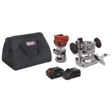 Image of Sealey 20V SV20 Series Cordless Trimming Router kit 4Ah - CP20VTRKIT1
