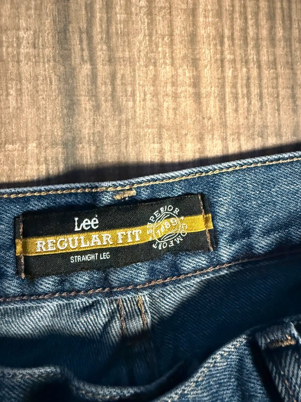 Lee straight leg denim blue jeans size W34” x L29” men’s regular fit image 4