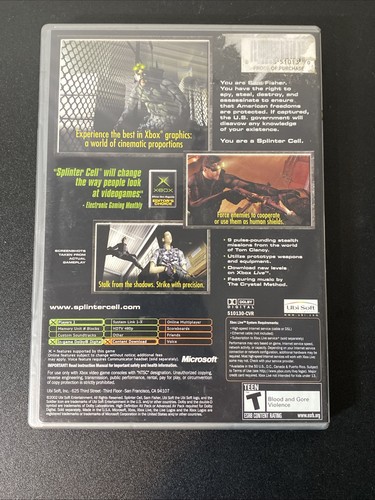 Splinter Cell Stealth Action Redefined (Microsoft Xbox, 2002) Complete CIB - Picture 2 of 4