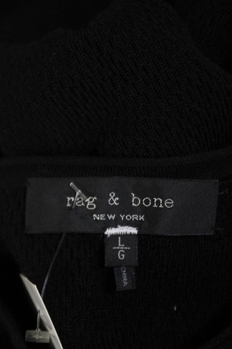 Rag & Bone Mens Cotton Long Sleeve Round Neck Basic T-shirt Black Size L - Picture 5 of 5