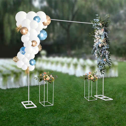 White Wedding Stand 1 Balloon Stand 2 Flower Stands Metal Wedding Backdrop Stand