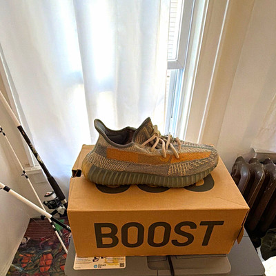adidas Yeezy Boost 350 V2 Low Top Lace Up Men's Athletic Sneakers Gray Tan