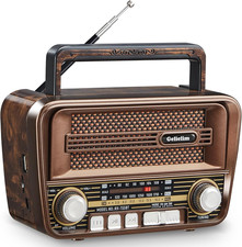 Portable Radio AM FM, Vintage Retro Bluetooth 5.3 Speaker, Shortwave Radio Suppo