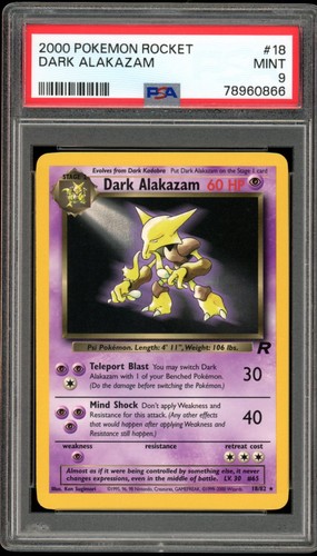Dark Alakazam (Unlimited) graded PSA 9 for sale on eBay