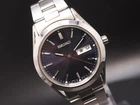 Vintage 2001 Seiko 7N43-9080 Blue Dial Day Date Qz 37mm Mens Watch JAPAN