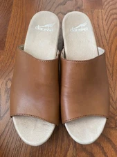 Dansko Leather Open Toe Clogs