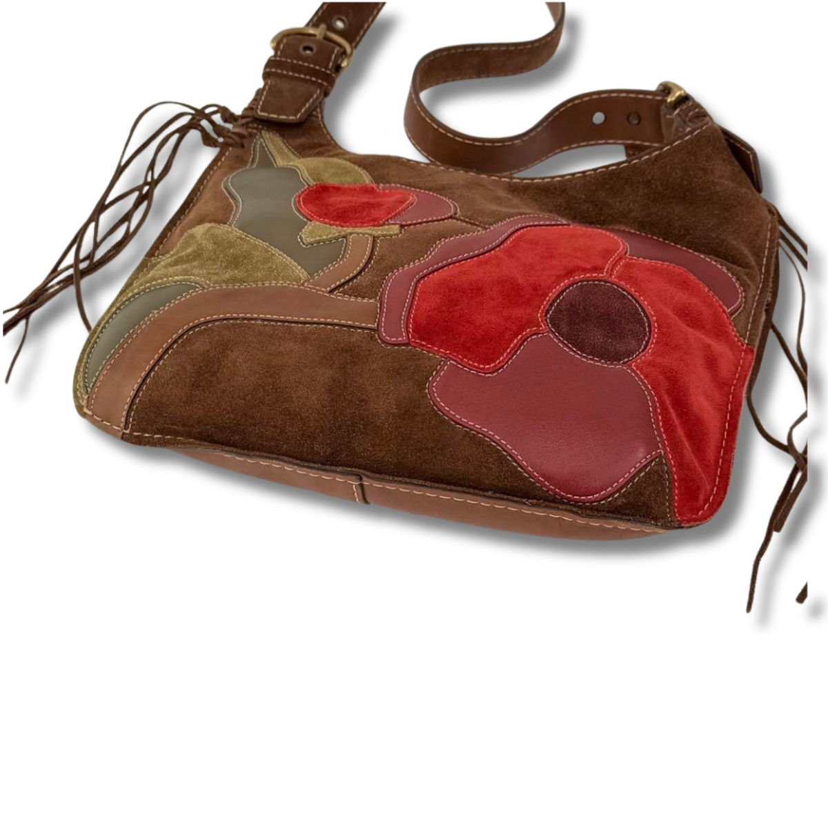 COACH Poppy For Peace Hippie Hobo Bag Suede Leather Patchwork